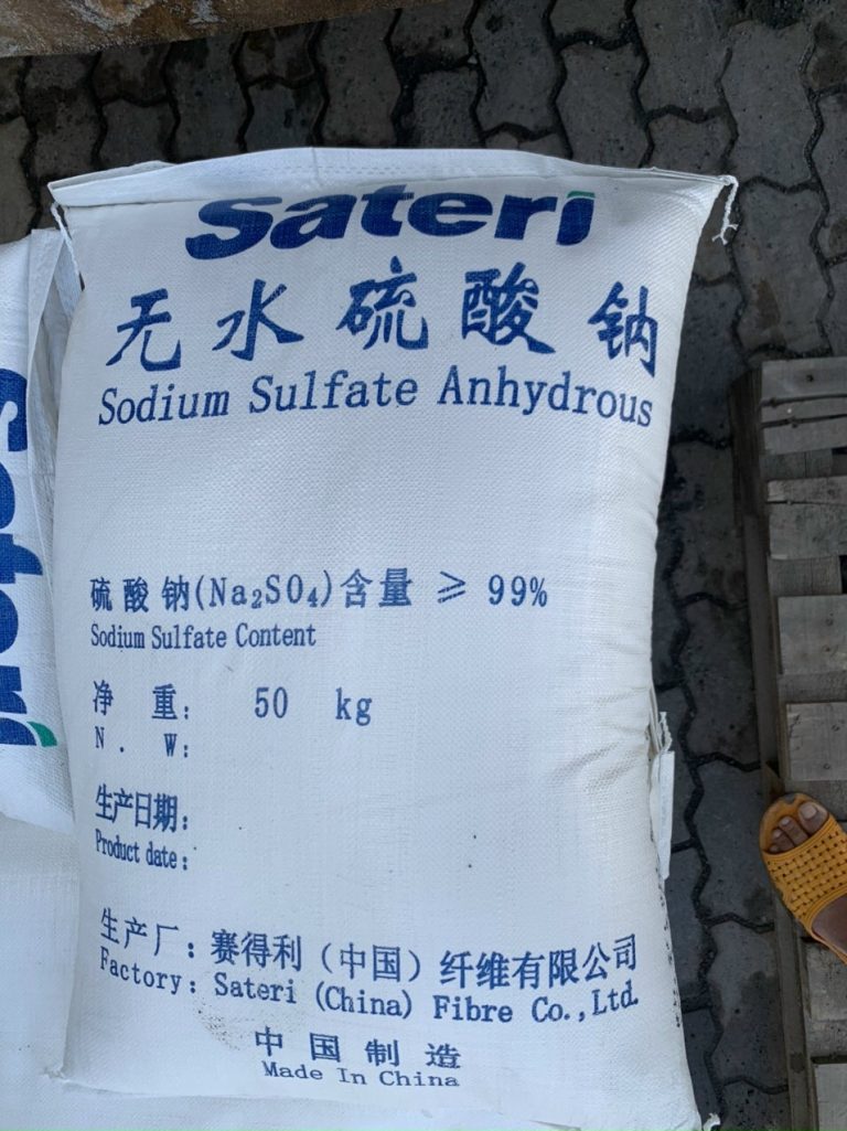 Hóa chất Muối Na2SO4 Natri Sunfat Sodium Sulphate Anhydrous 50kg bao Trung Quốc